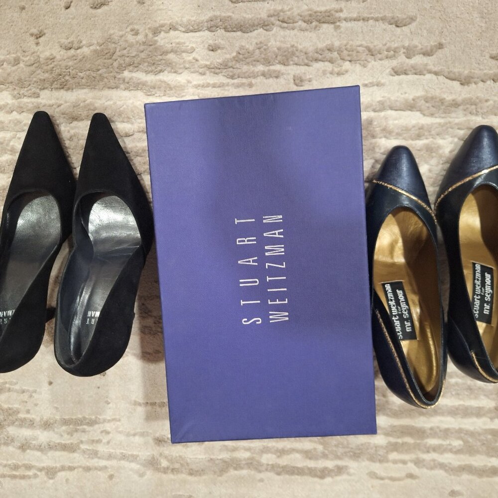 TWO PAIRS STUART WEITZMAN SHOES size 5.5 NARROW
